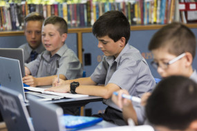Children sitting at desks