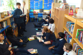 BST students in the library