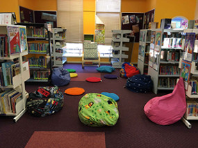 Colour and comfort in Buninyong Primary School library