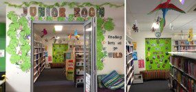 School library jungle display