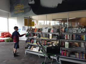 Student in Hobsonville Point Schools library