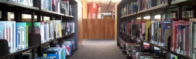 Melbourne Grammar School - library shelves