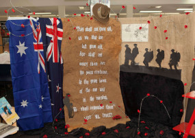 Library display - remembering the ANZACs