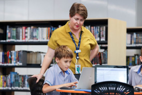 Helping students in the library