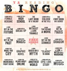 Book club bingo