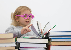 Child reading a book