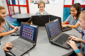 Children on computers