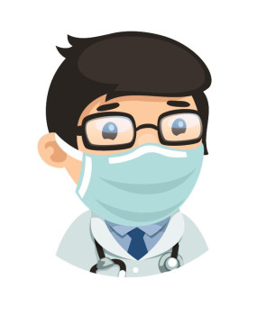 Avatar of male doctor with face mask on 