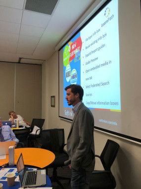 Joel Loveridge presenting LearnPath new features