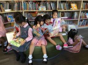 Reading in Sha Tin Junior School Library