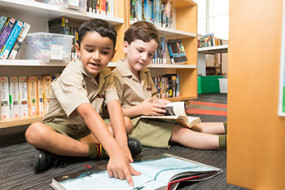 Scotch College boys in library